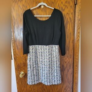 Black and Multicolor Tweed Dress